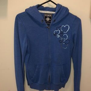 PINK Blue Hoodie Zip Up